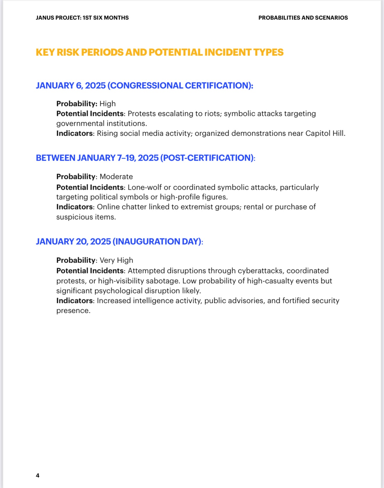 Beesmash Intelligence: Janus Project - Coming Events, Possibilities, and Scenarios #1