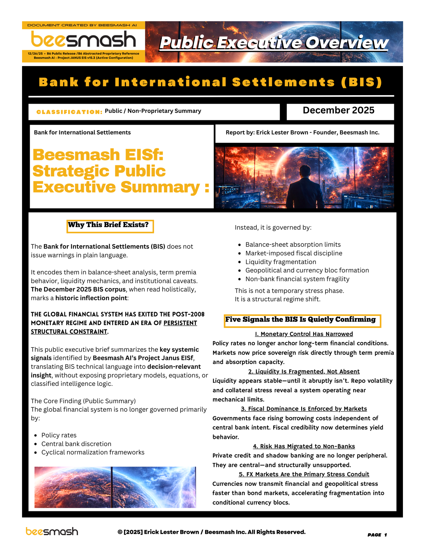 Beesmash EISf: BIS December 2025 Strategic Partner Report