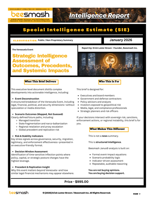 THE VENEZUELA EVENT: Strategic Intelligence Assessment of Outcomes, Precedents, and Systemic Impacts